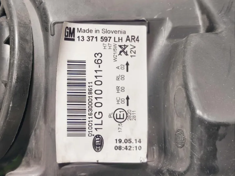 Proiettore ANT SX 1LG01001163 Opel Astra J 2012