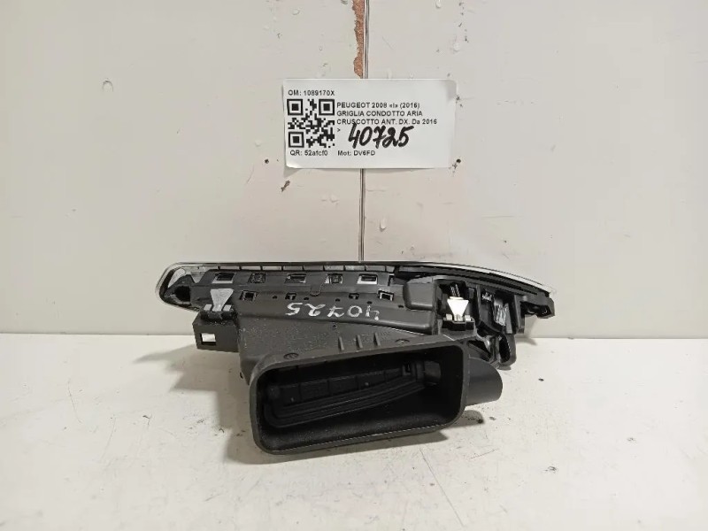 Griglia Condotto ARIA Cruscotto ANT DX 1089170X Peugeot 2008 I 2016