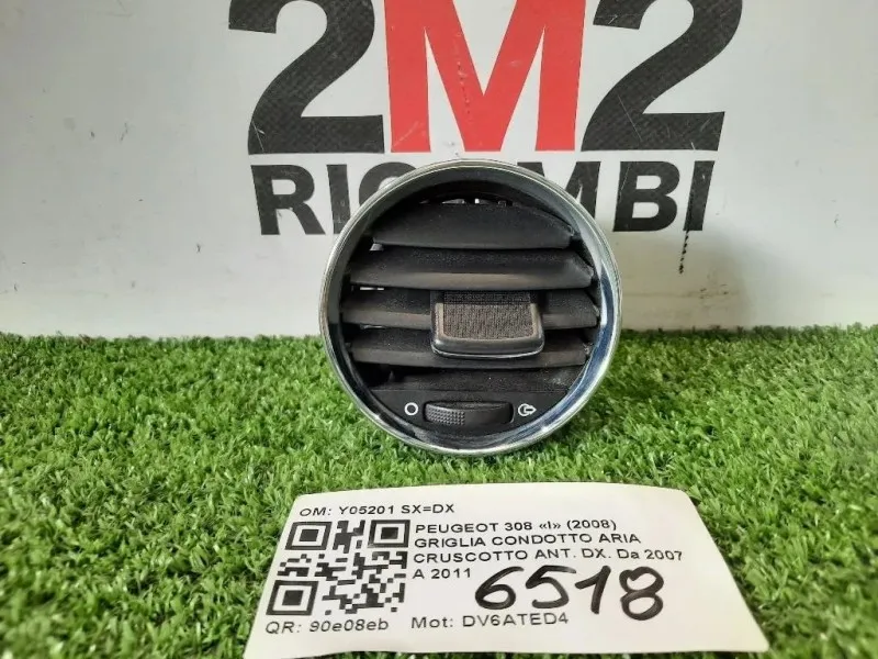 Griglia Condotto ARIA Cruscotto ANT DX Y05201 SXDX Peugeot 308 I 2008
