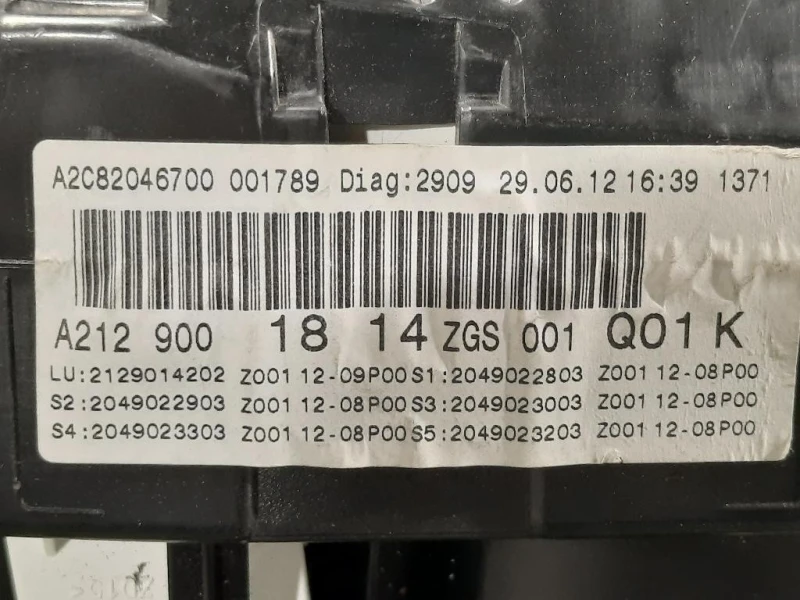 Quadro Strumenti A2129001814 Mercedes Classe C W204 2011