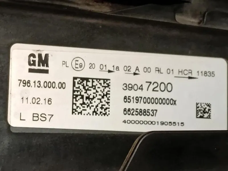 Proiettore ANT SX 39047200 Opel Astra K 2016