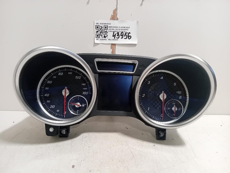 Quadro Strumenti A2929000002 Mercedes Classe GLE W166 2015