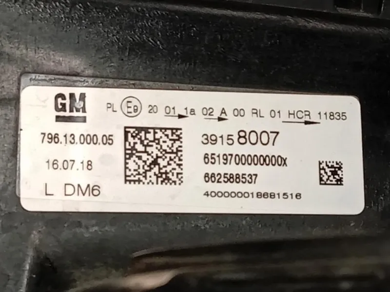 Proiettore ANT SX 39158007 Opel Astra K 2016