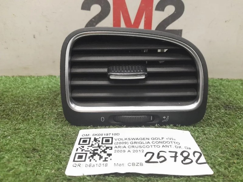 Griglia Condotto ARIA Cruscotto ANT DX 5K0819710D Volkswagen GOLF VI 2009