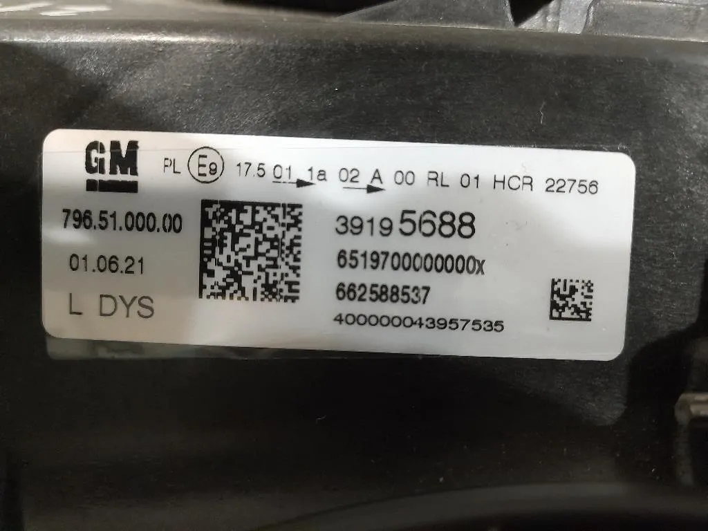 Proiettore ANT SX 39195688 Opel Astra K 2016