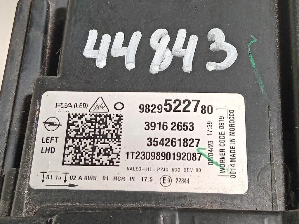 Proiettore ANT SX 9829522780 Opel Corsa F 2019