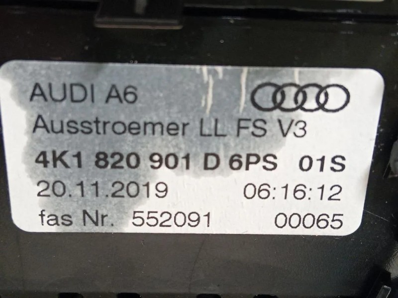 Griglia Condotto ARIA Cruscotto ANT SX 4K1 820 901 D Audi A6 4GD Avant 2016