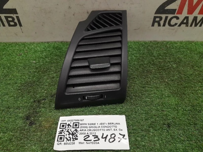 Griglia Condotto ARIA Cruscotto ANT SX 64227059187 Bmw Serie 1 E87 Berlina 2005