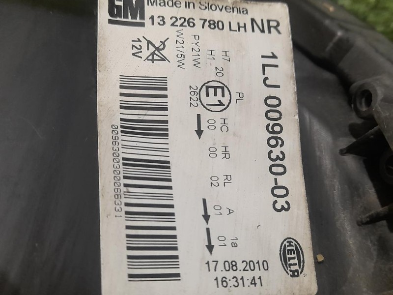 Proiettore ANT SX 13226780 Opel Insignia A 2009