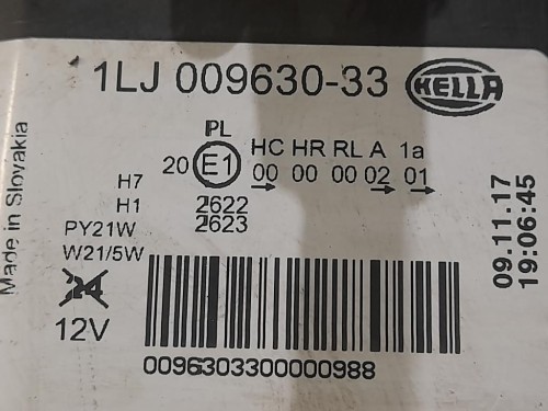 Proiettore ANT SX 1LJ009630-33 Opel Insignia A 2009