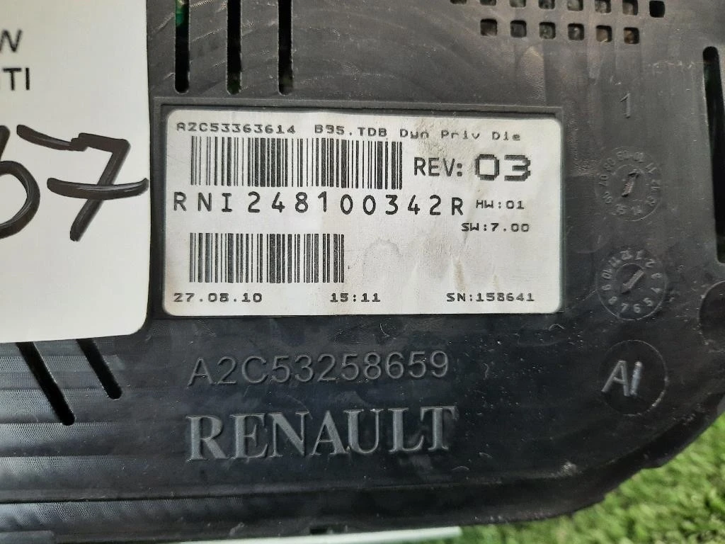 Quadro Strumenti 248100342R CONTACHILOMETRI Renault Mégane III SW 2009