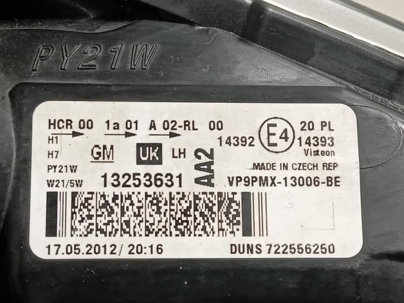 Proiettore ANT SX 13253631 Opel Meriva B 2014