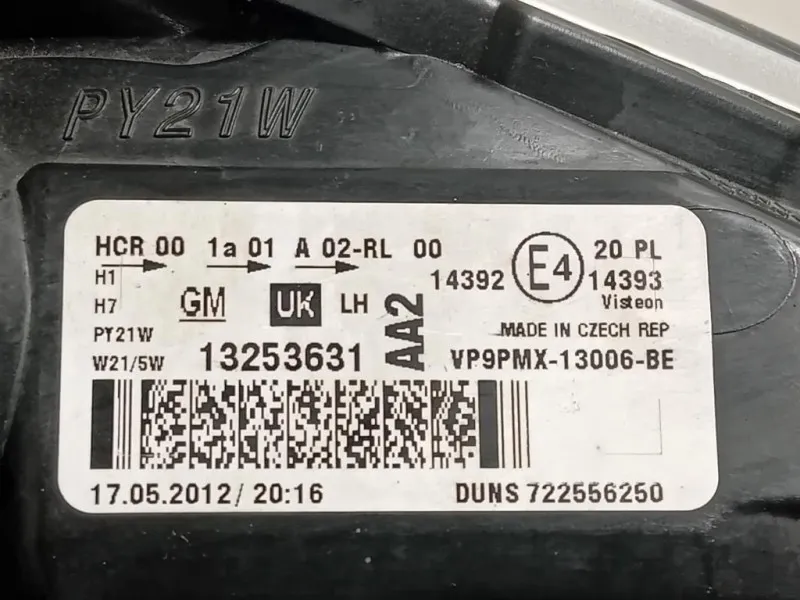 Proiettore ANT SX 13253631 Opel Meriva B 2014