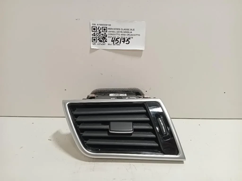 Griglia Condotto ARIA Cruscotto ANT SX A1668309100 Mercedes Classe GLE W166 2015