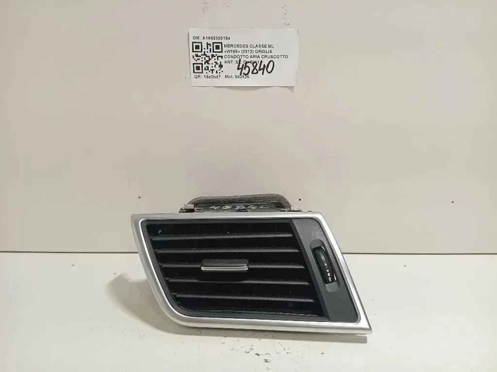 Griglia Condotto ARIA Cruscotto ANT SX A1668300154 Mercedes Classe ML W166 2012