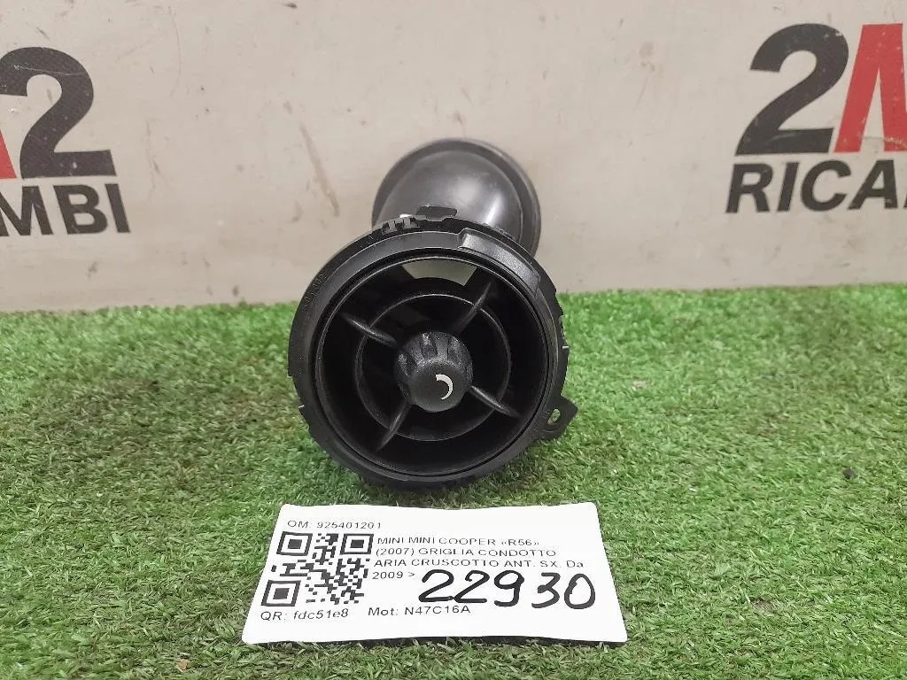 Griglia Condotto ARIA Cruscotto ANT SX 925401201 Mini MINI Cooper R56 2007