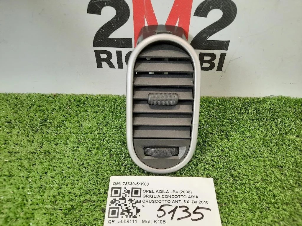 Griglia Condotto ARIA Cruscotto ANT SX 73630-51K00 Opel Agila B 2008