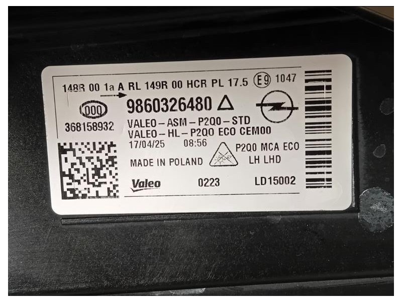 Proiettore ANT SX 9860326480 FULL LED Opel Mokka B 2024