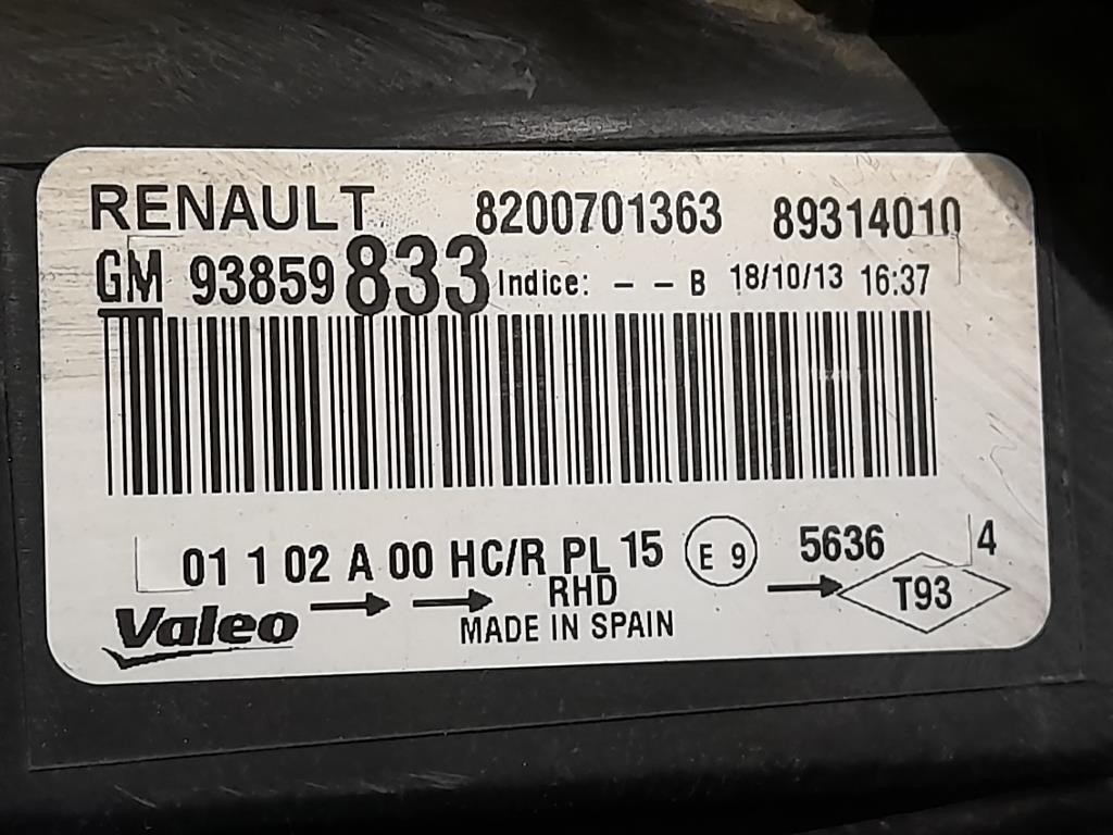 Proiettore ANT SX 93859833 Opel Vivaro A 2007