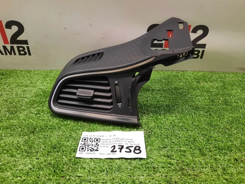Griglia Condotto ARIA Cruscotto ANT SX 687617353R Renault Kadjar 2015