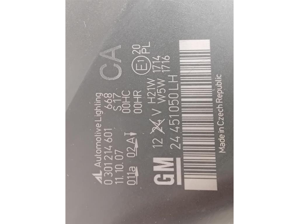 Proiettore ANT SX 24451050 Opel Zafira B 2005