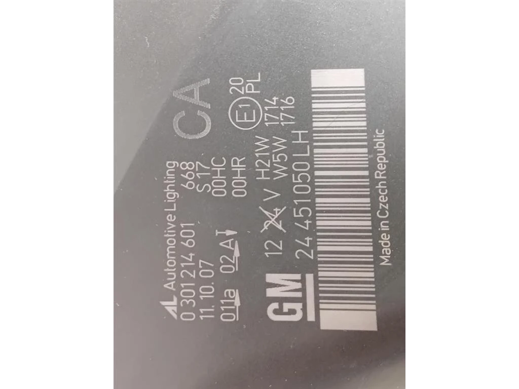 Proiettore ANT SX 24451050 Opel Zafira B 2005