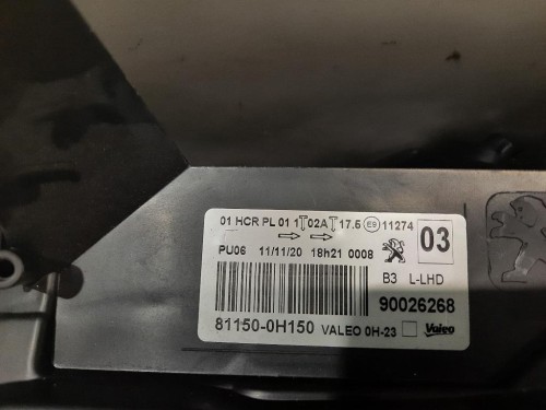 Proiettore ANT SX 811500H150 Peugeot 108 2014