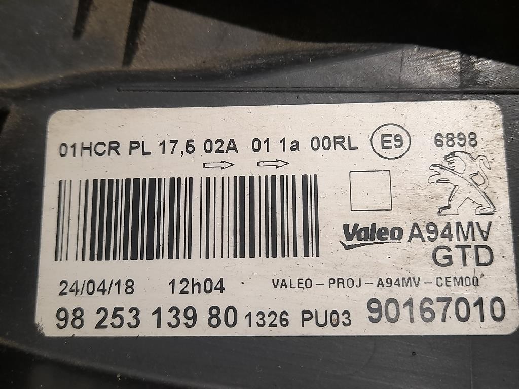 Proiettore ANT SX 9825313980 Peugeot 2008 I 2016