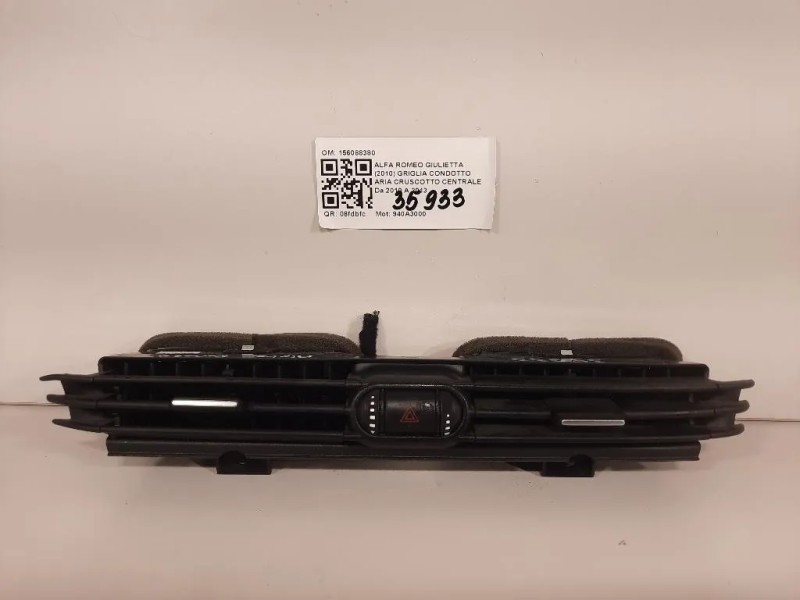 Griglia Condotto ARIA Cruscotto Centrale 1560883810 Alfa Romeo Giulietta 2010