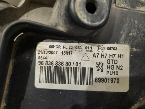 Proiettore ANT SX 9683683680 Peugeot 207 CC 2006