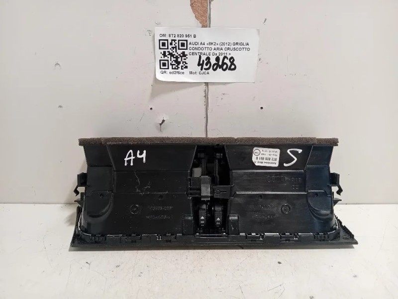 Griglia Condotto ARIA Cruscotto Centrale 8T2 820 951 B Audi A4 8K2 2012