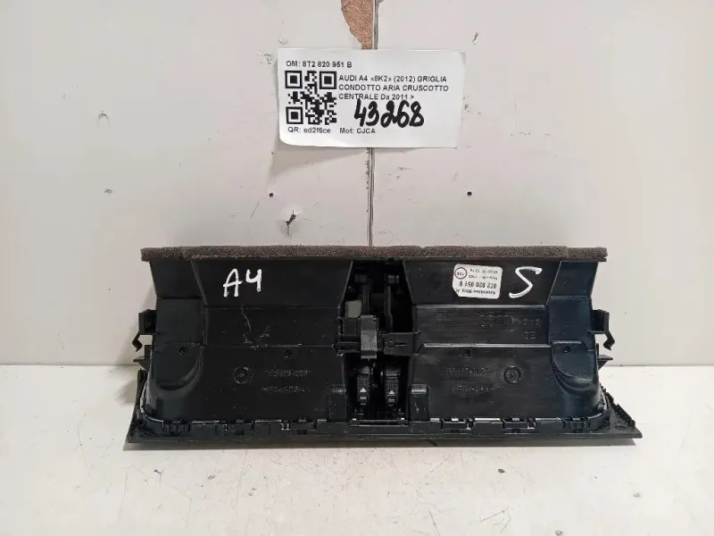 Griglia Condotto ARIA Cruscotto Centrale 8T2 820 951 B Audi A4 8K2 2012
