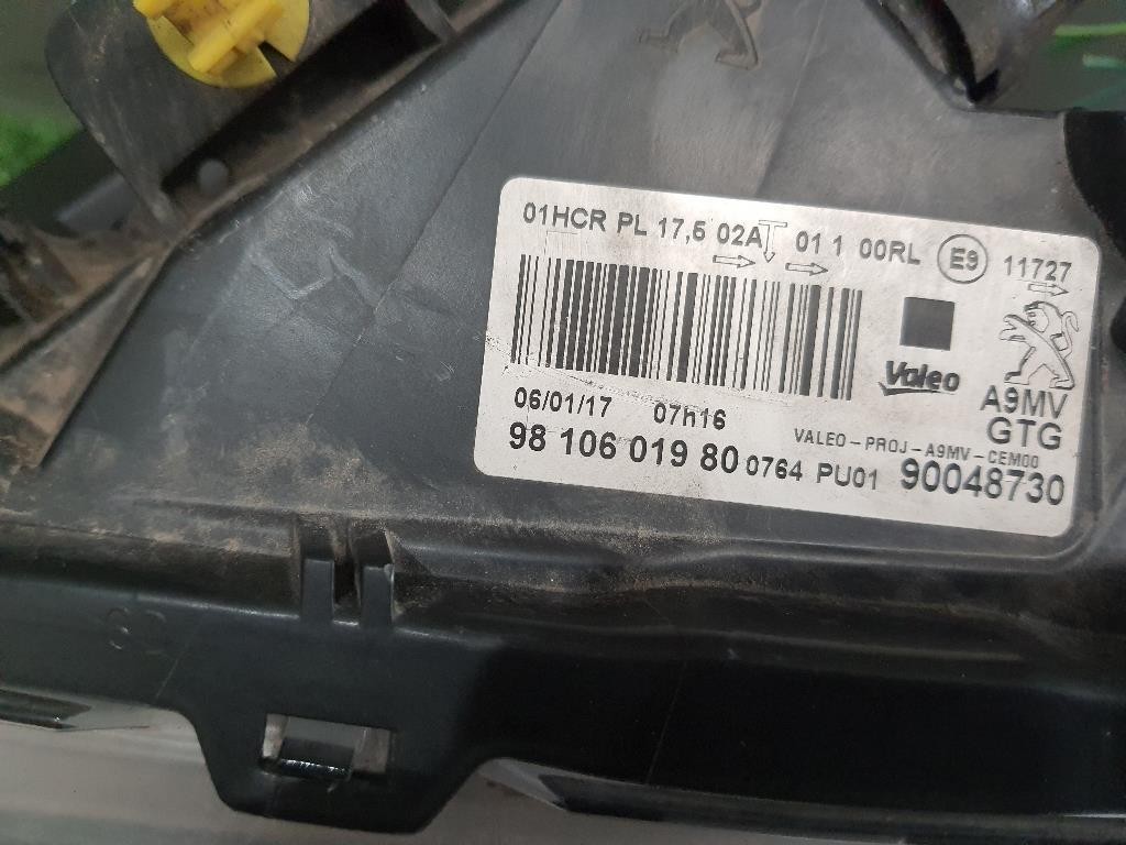 Proiettore ANT SX 9810601980 Peugeot 208 I 2015