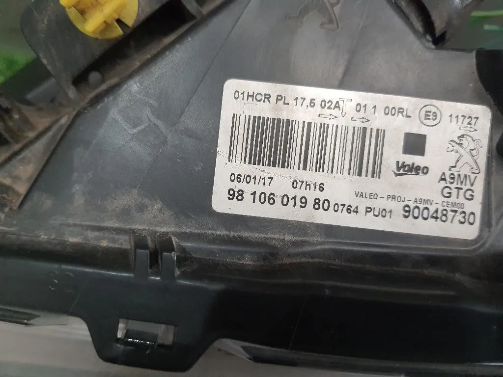 Proiettore ANT SX 9810601980 Peugeot 208 I 2015