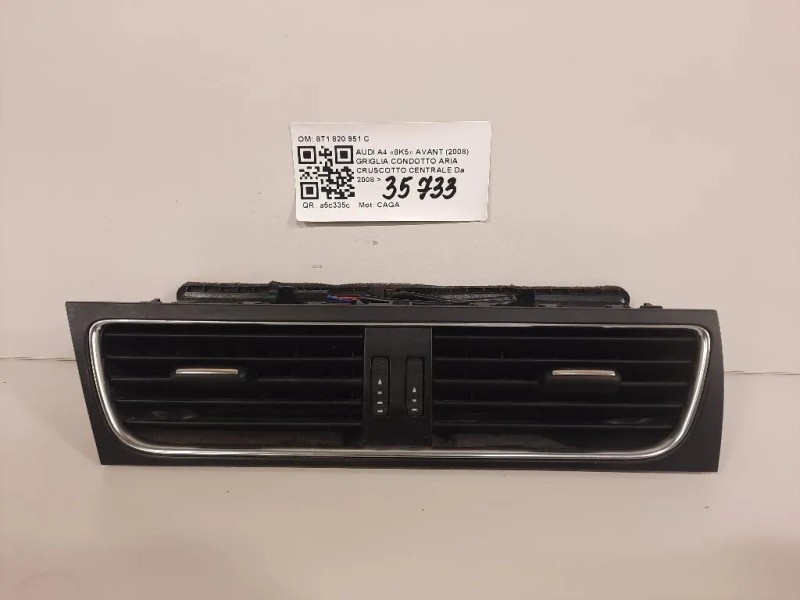 Griglia Condotto ARIA Cruscotto Centrale 8T1820951C Audi A4 8K5 Avant 2008