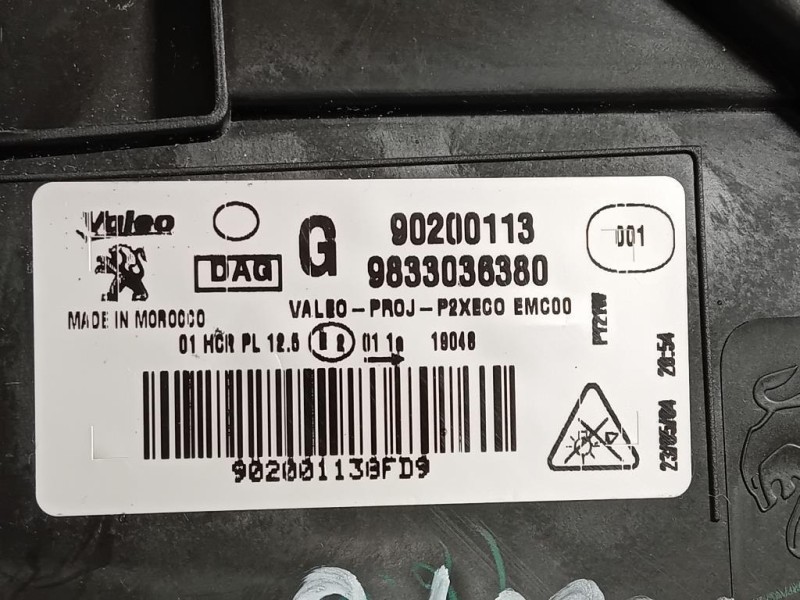 Proiettore ANT SX 9833036380 Peugeot 208 II 2019
