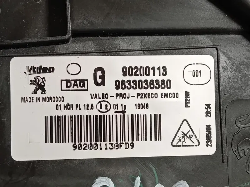 Proiettore ANT SX 9833036380 Peugeot 208 II 2019