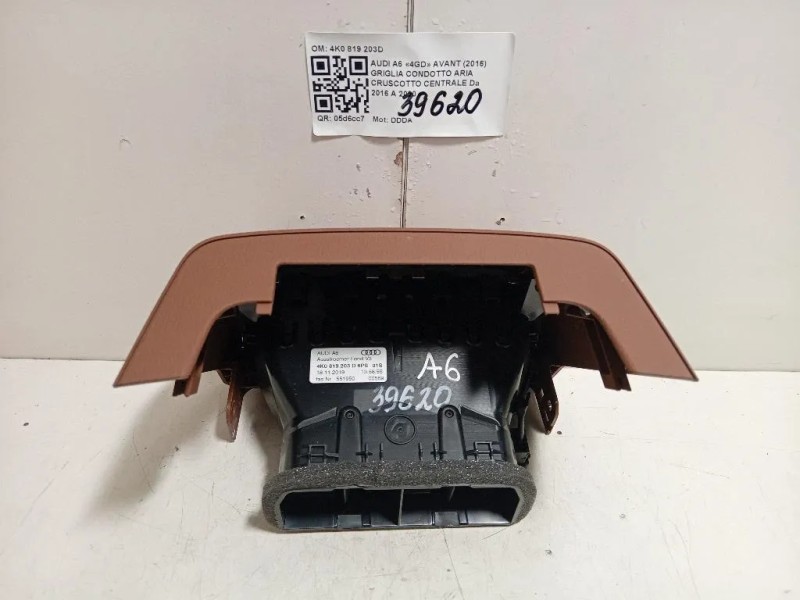Griglia Condotto ARIA Cruscotto Centrale 4K0 819 203D Audi A6 4GD Avant 2016