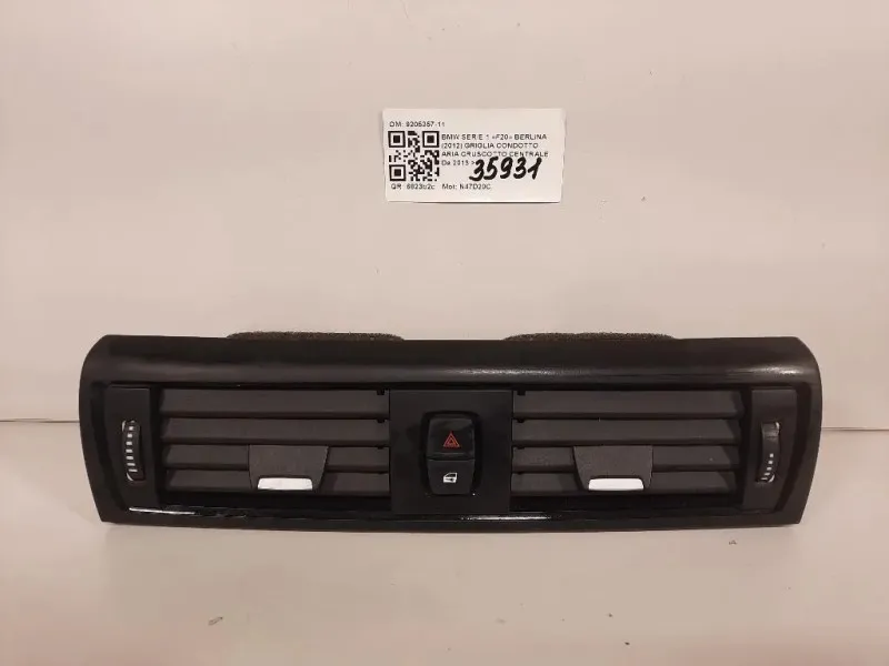 Griglia Condotto ARIA Cruscotto Centrale 9205357-11 Bmw Serie 1 F20 Berlina 2012