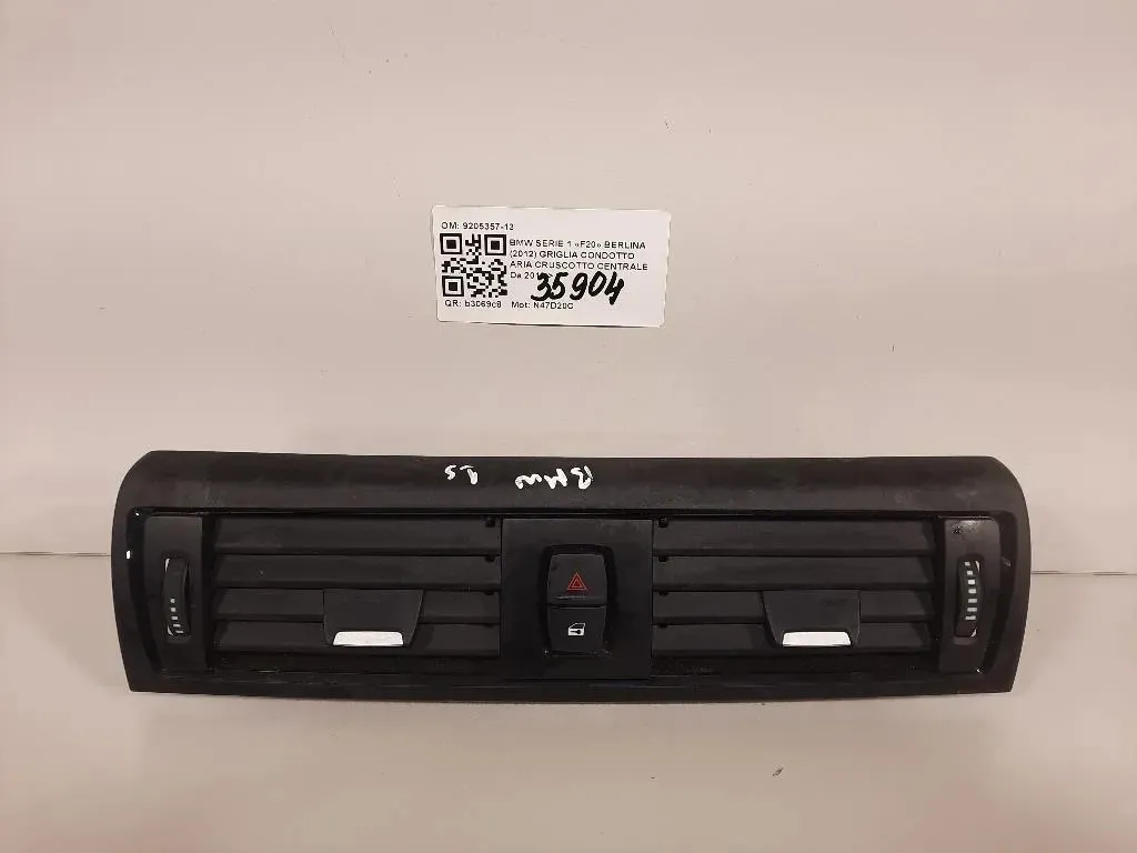 Griglia Condotto ARIA Cruscotto Centrale 9205357-13 Bmw Serie 1 F20 Berlina 2012