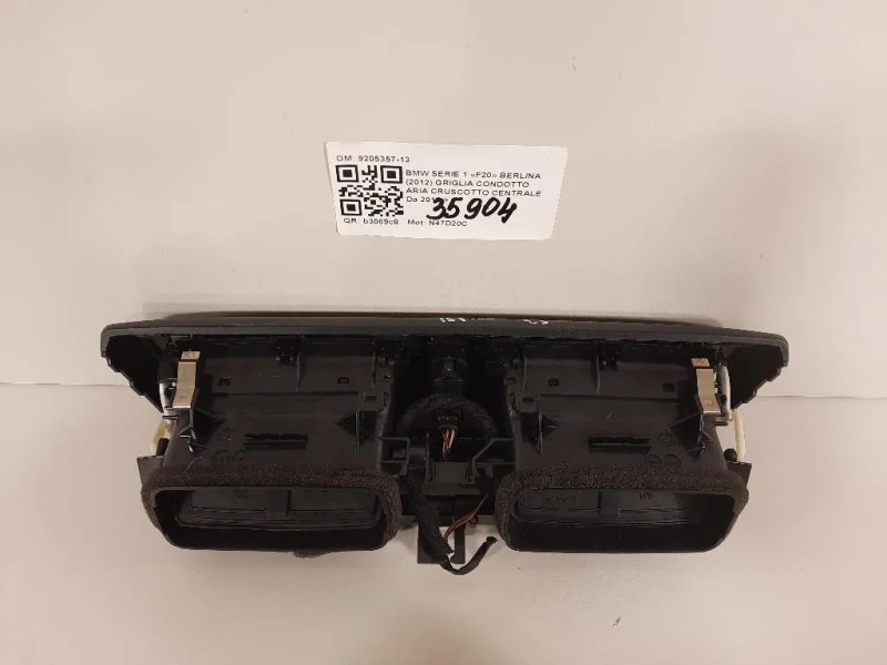 Griglia Condotto ARIA Cruscotto Centrale 9205357-13 Bmw Serie 1 F20 Berlina 2012