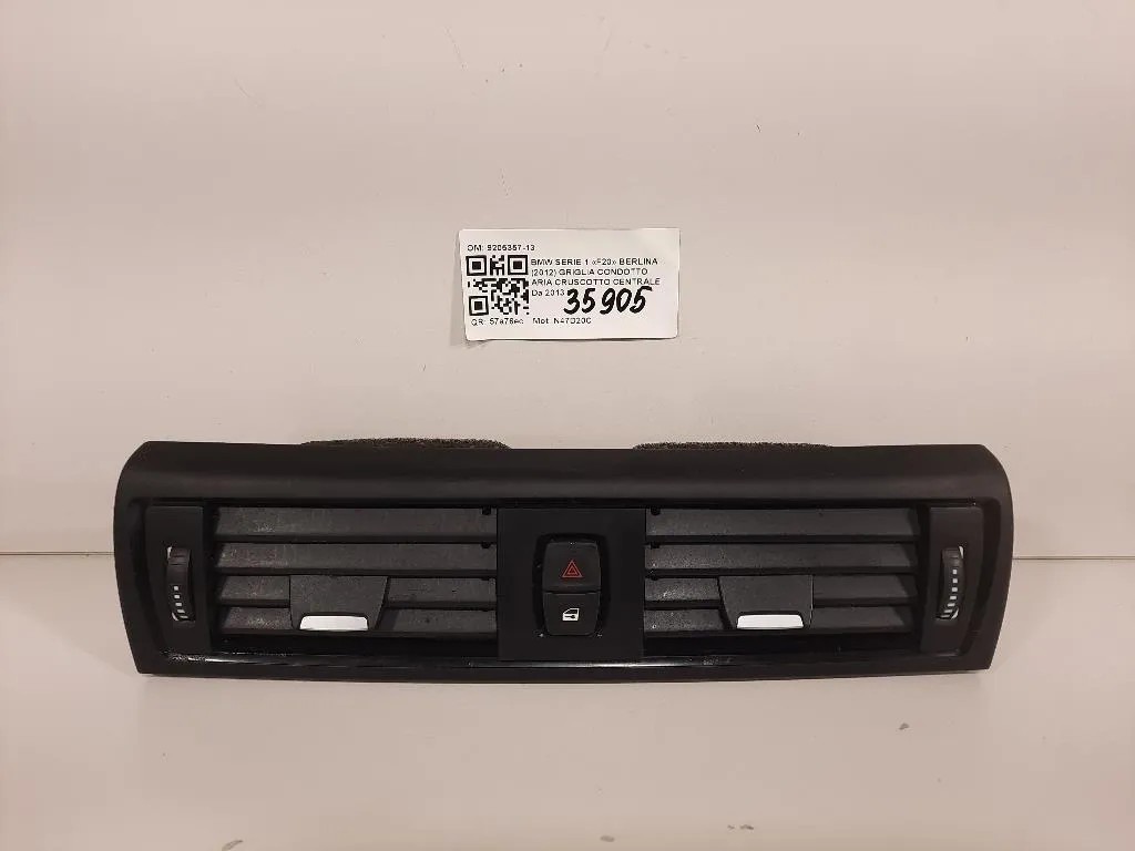 Griglia Condotto ARIA Cruscotto Centrale 9205357-13 Bmw Serie 1 F20 Berlina 2012