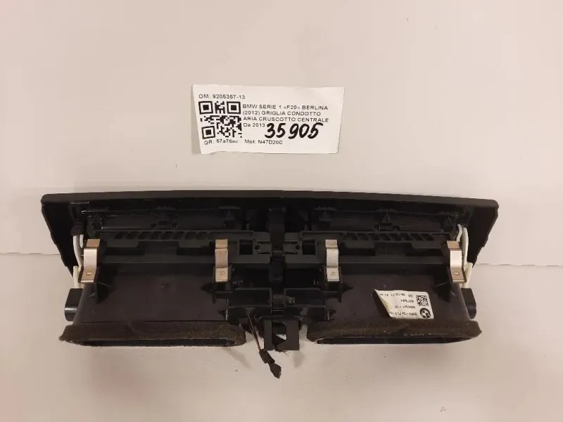 Griglia Condotto ARIA Cruscotto Centrale 9205357-13 Bmw Serie 1 F20 Berlina 2012