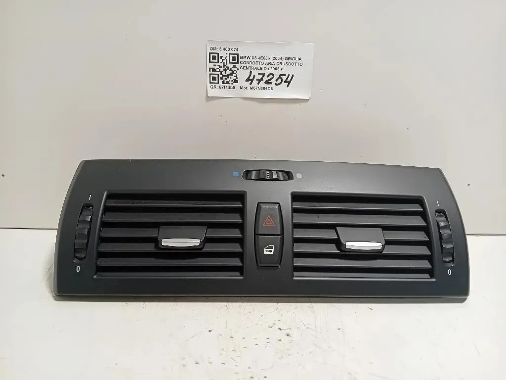 Griglia Condotto ARIA Cruscotto Centrale 3 400 074 Bmw X3 E83 2004