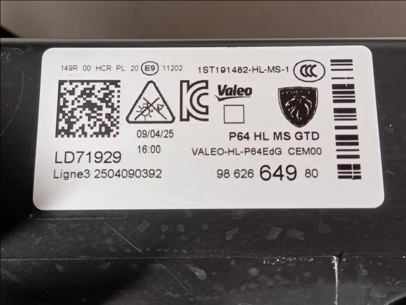 Proiettore ANT SX 9862664980 LED SX HEADLIGHT Peugeot 3008 III 2023