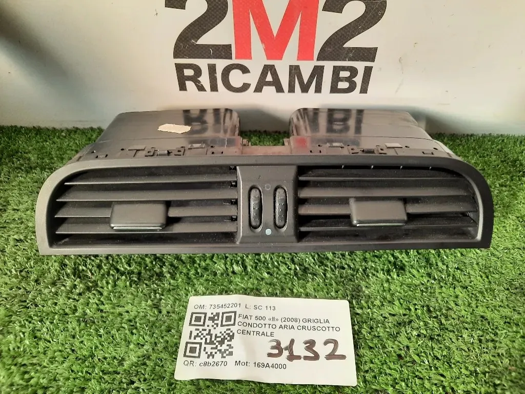 Griglia Condotto ARIA Cruscotto Centrale 735452201 Fiat 500 II 2008
