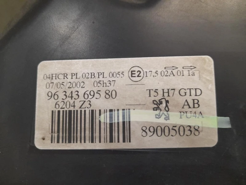 Proiettore ANT SX 9634369580 Peugeot 307 I SW 2001