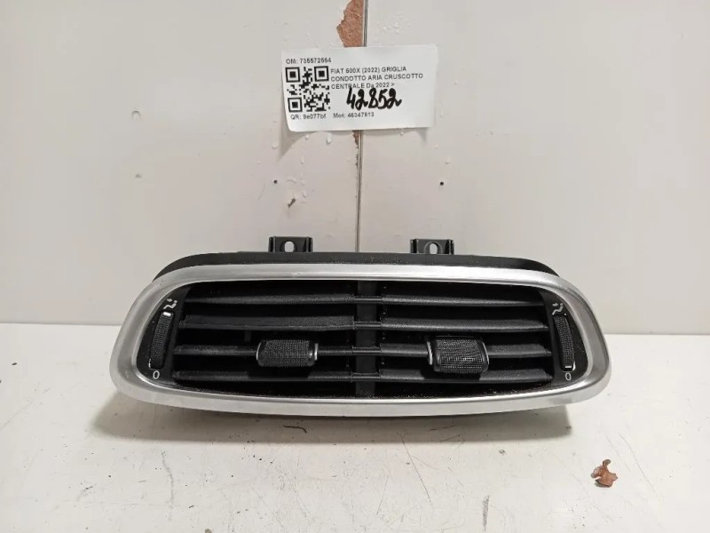 Griglia Condotto ARIA Cruscotto Centrale 735572564 Fiat 500X 2022