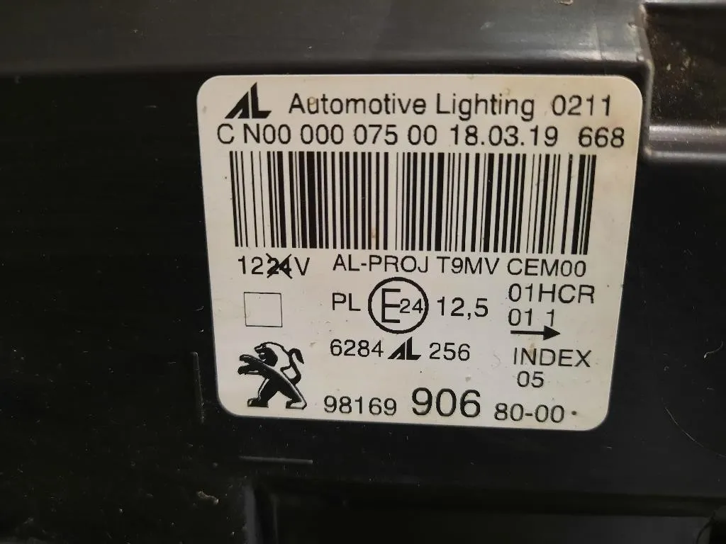 Proiettore ANT SX 9816990680 Peugeot 308 II 2017