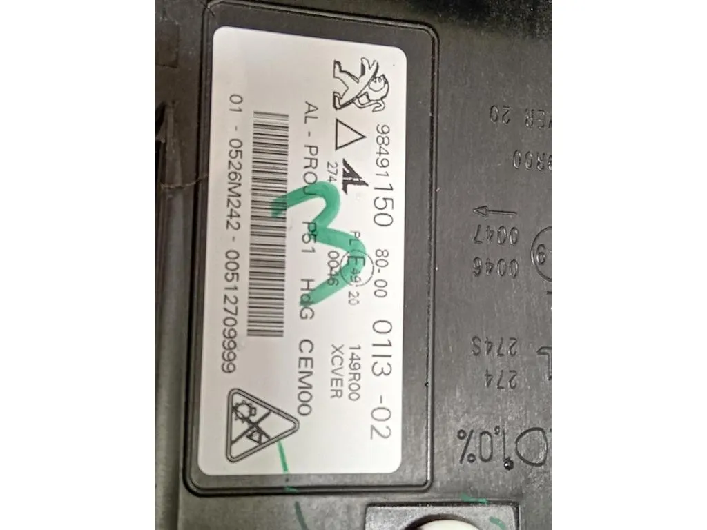 Proiettore ANT SX 9849115080 Peugeot 308 III 2021